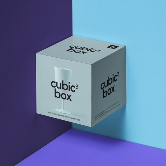 Cubic Box Packaging Mockup